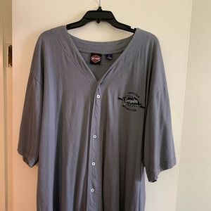 Harley Davidson Baseball Jersey XL Charcoal Gray.